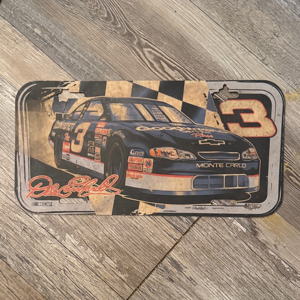 Dale Earnhardt #3 Monte Carlo Tin Sign - Navy Blue & Cream